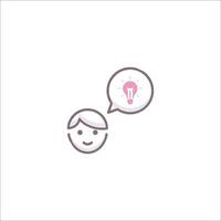 A person with a light bulb in their head vector