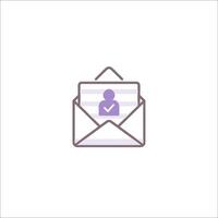 Email icon with a person in it vector