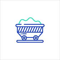 A line icon of a train with a load of coal vector
