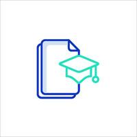 A file with a graduation cap on it vector