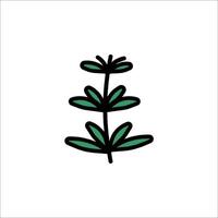 A plant icon with leaves on it vector