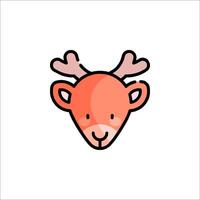 A cute deer head icon with horns and antlers vector