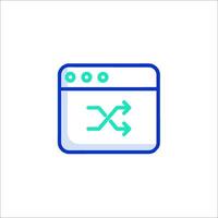 A web page with an arrow pointing to the right vector