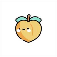 A cartoon peach with a smile on it vector