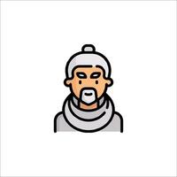 A man with a beard and scarf on his head vector