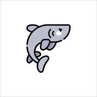 A cartoon shark on a white background vector