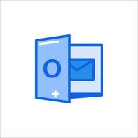 A blue envelope with an open mail icon vector