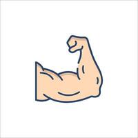 A hand with a bicep icon vector