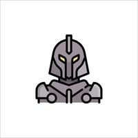 A robot head icon in a flat style vector
