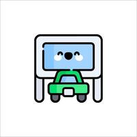 A cartoon car with a sign on it vector