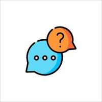 A question mark icon with two speech bubbles vector