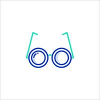A pair of glasses with a blue outline vector