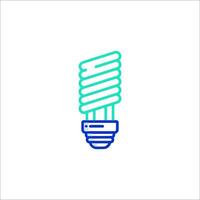 A light bulb icon with a green and blue color vector