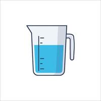 A measuring cup with water in it vector