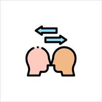Two people are talking to each other, one is pointing to the other vector