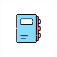 A blue notebook icon on a white background vector