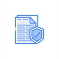 A document with a shield icon vector