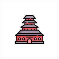 An asian pagoda icon on a white background vector