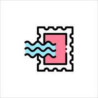 A postage stamp with a wave on it vector
