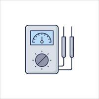 An electrical meter and two wires vector