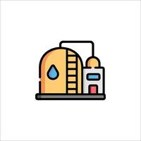 A factory with a water drop icon vector