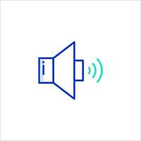 A speaker icon with a blue light vector