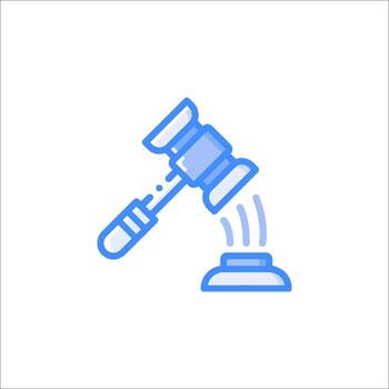 A judge's gavel icon on a white background vector