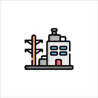 A building with a power line on it vector