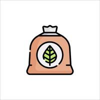 A bag of tea with a leaf on it vector