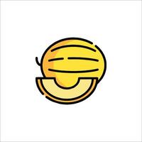 A melon icon with a slice of fruit vector