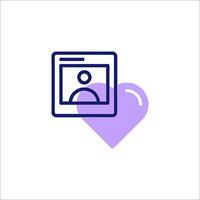 A purple heart with a person in it vector
