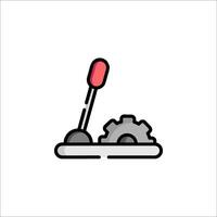 A red and black icon of a joystick on a white background vector