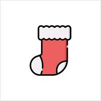 A red sock with a white border on a white background vector