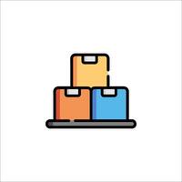 A stack of boxes icon on a white background vector