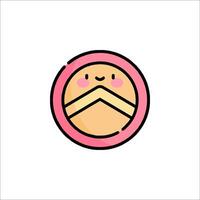 A cute little kawaii character with a smile on its face vector