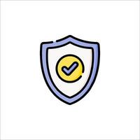 A shield with a tick mark on it vector
