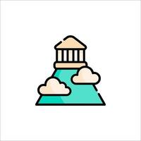 A cloud with a building on top of it vector