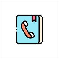 A phone icon on a book with a phone receiver vector