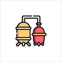 A line icon of two tanks with a pipe coming out of them vector