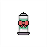 A can of spray paint with a bow on it vector