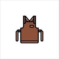 A brown apron icon on a white background vector