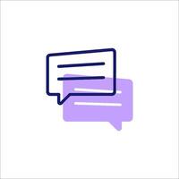 A conversation icon with two speech bubbles vector