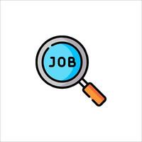 Job icon with magnifying glass illustration vector