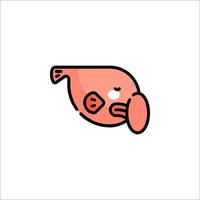 A cartoon fish with a long nose and a long tongue vector