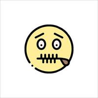 A cartoon face with a cigarette in its mouth vector