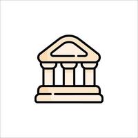 A building icon with columns and a door vector