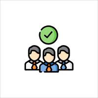 A group of people with a check mark on top of them vector