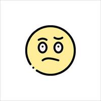 A sad emoticor with a frown face vector