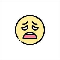Emoji icon of sad face with tears vector