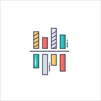A colorful bar graph icon on a white background vector